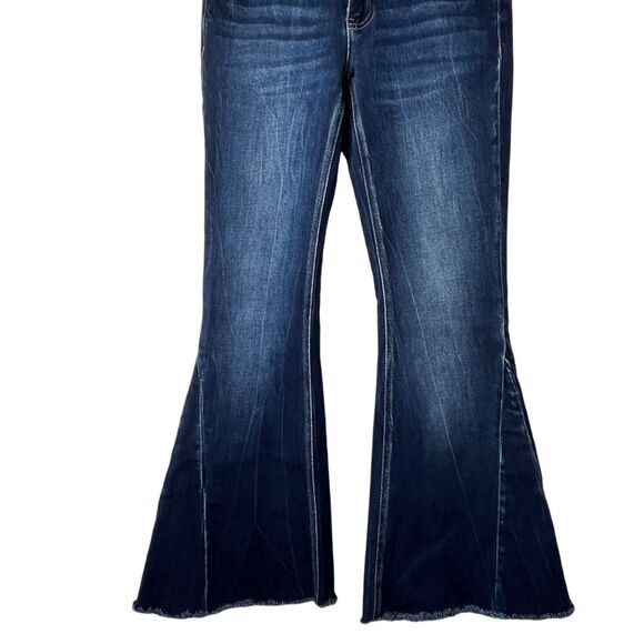 KanCan Mid Rise Super Flare Dark Wash Denim Jeans Sz 25 Blue Y2K - Picture 4 of 15